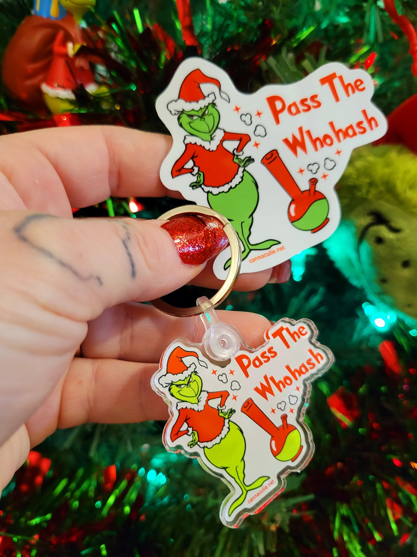 Grinch Pass The Whohash keychain