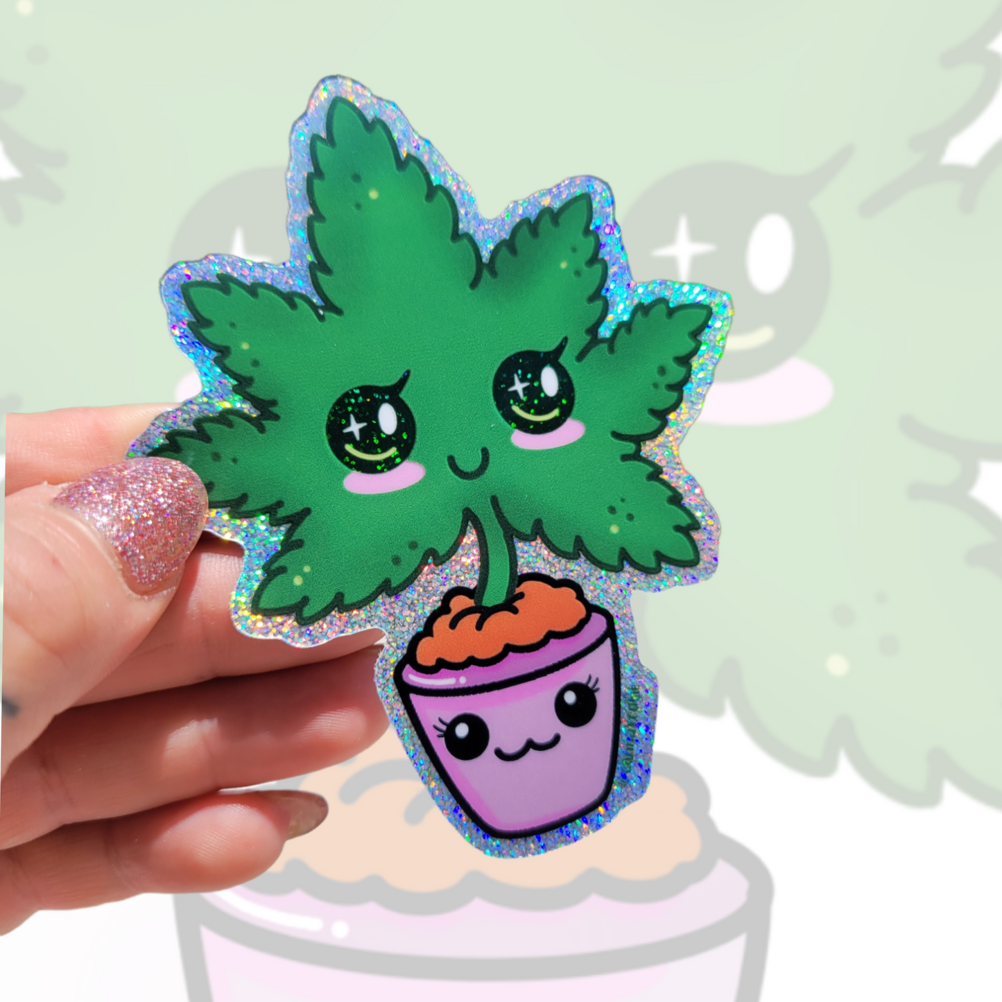 Leaf in Planter sticker